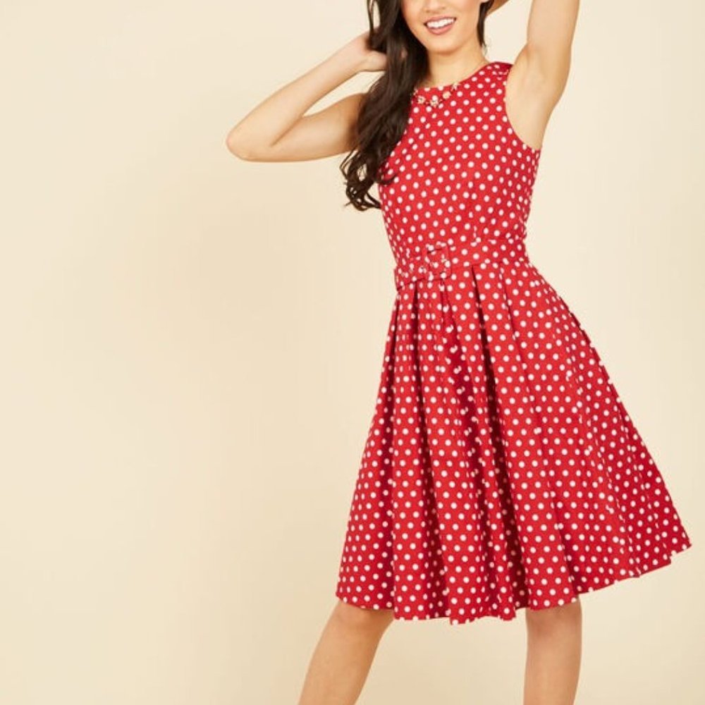 NWT Modcloth You Don't Stop A-line Dress in Red